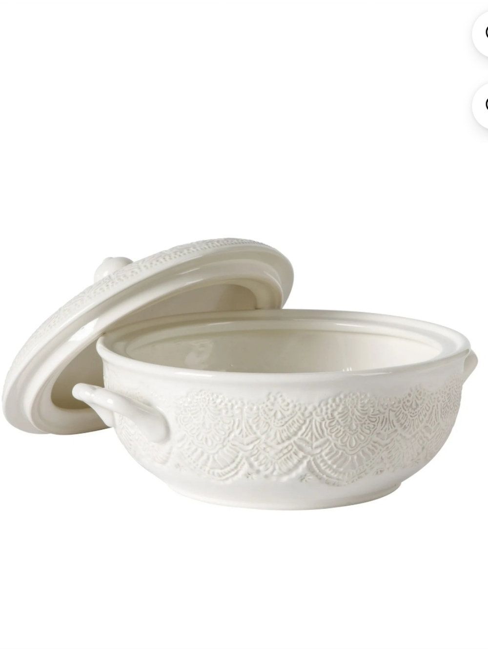 ❤️ New 2025 Pioneer Woman Vintage Lace  Cream Soup Tureen Serveware